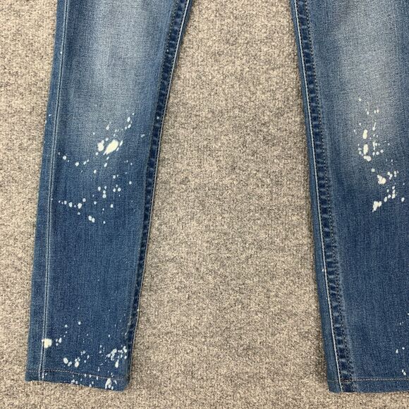 True Religion Bleach Splatter Jeans Women 25 Skinny Denim Low Rise Denim Stretch - Picture 4 of 15